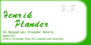 henrik plander business card